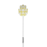 Deco Hamsa Lapel Pin - Platinum